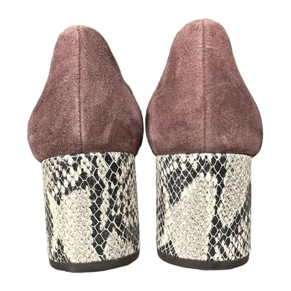 Cole Haan Margarite Kiltie Loafer Pump Brown & Red Suede Snake Heel Size 8.5 - Picture 3 of 12